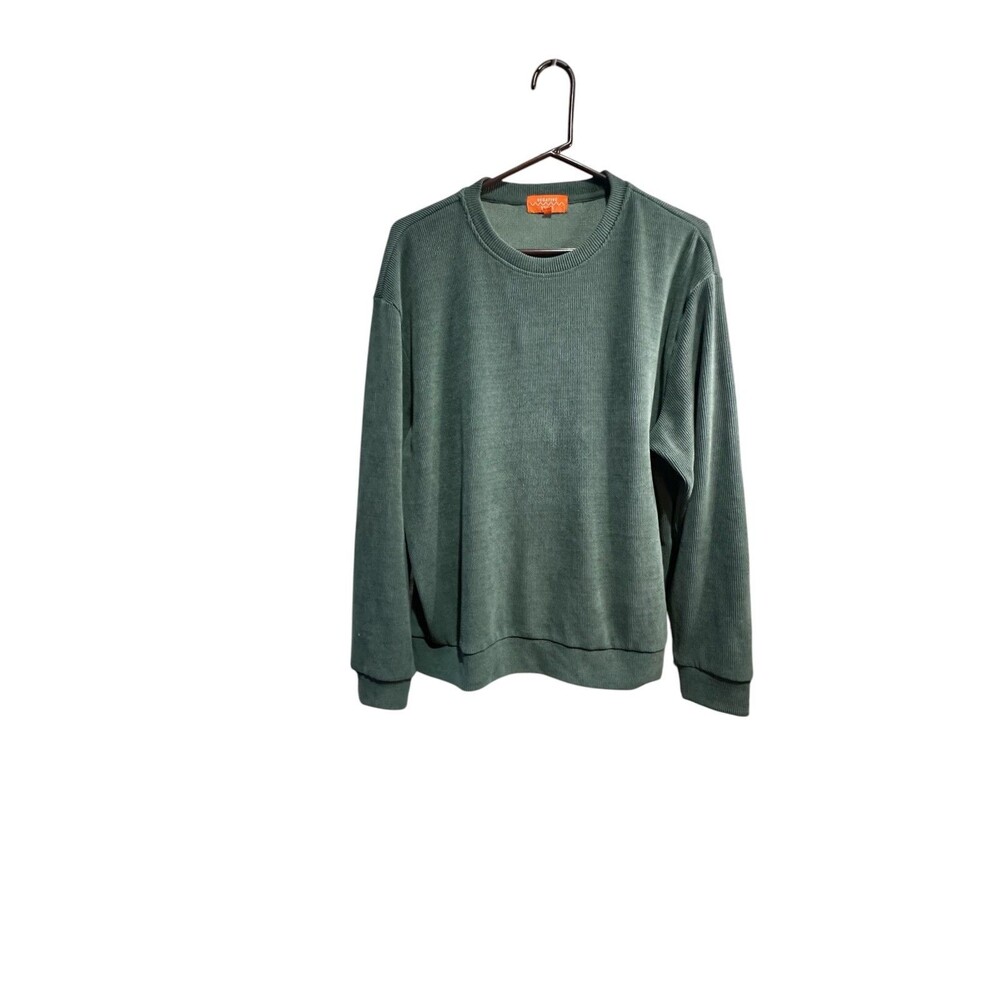 Negative Space Mens Size XL Crewneck Sweater Green Long Sleeve Outdoor Comfy